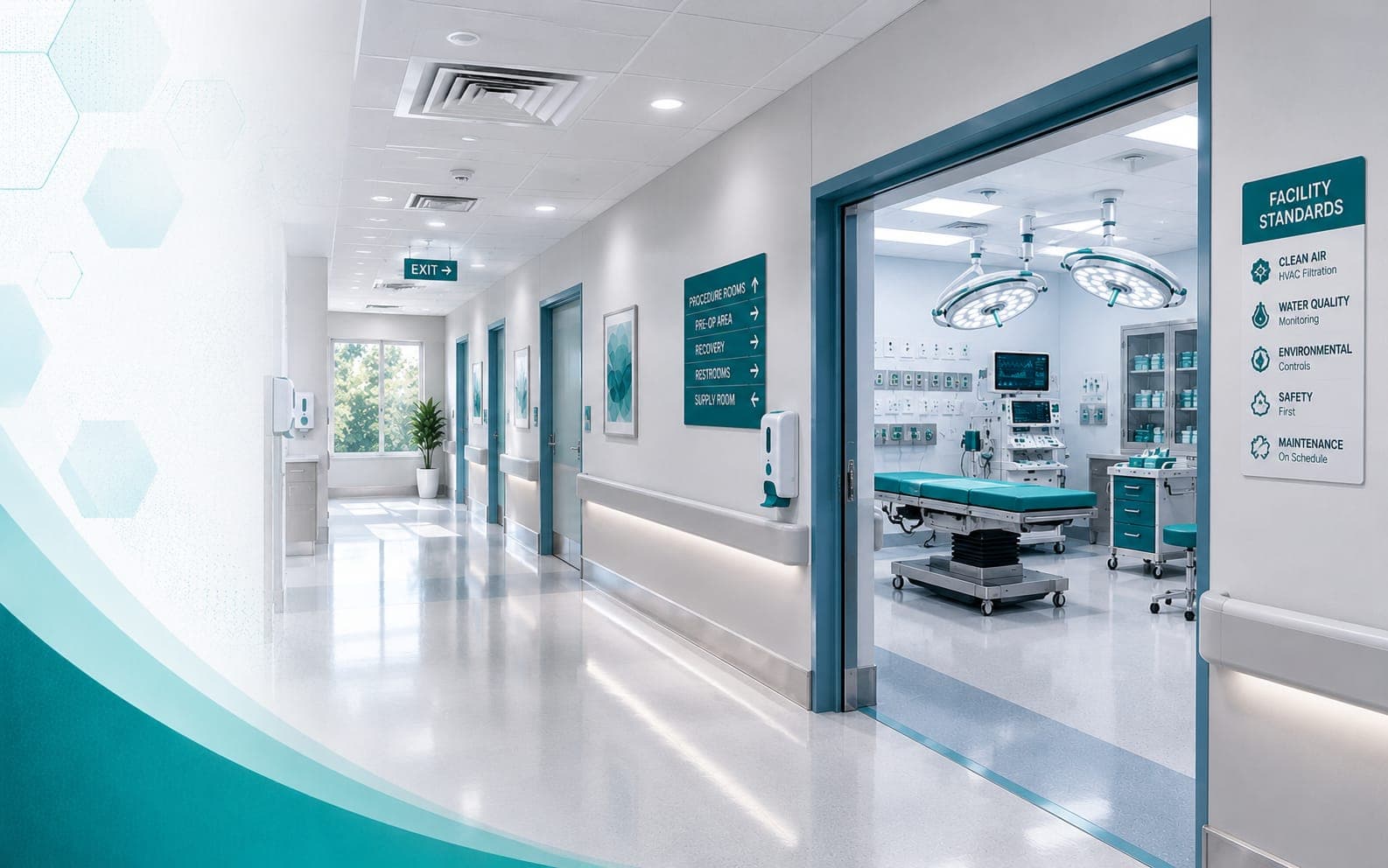 A clean, well-ventilated non-hospital surgical facility interior